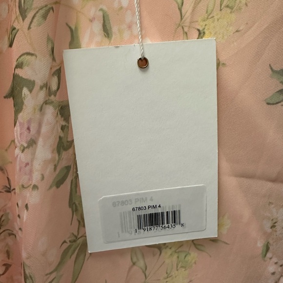 Mac Duggal 68703 Ruffle Tiered Floral Cut-Out Chiffon Gown in Pink Multi - Picture 5 of 5